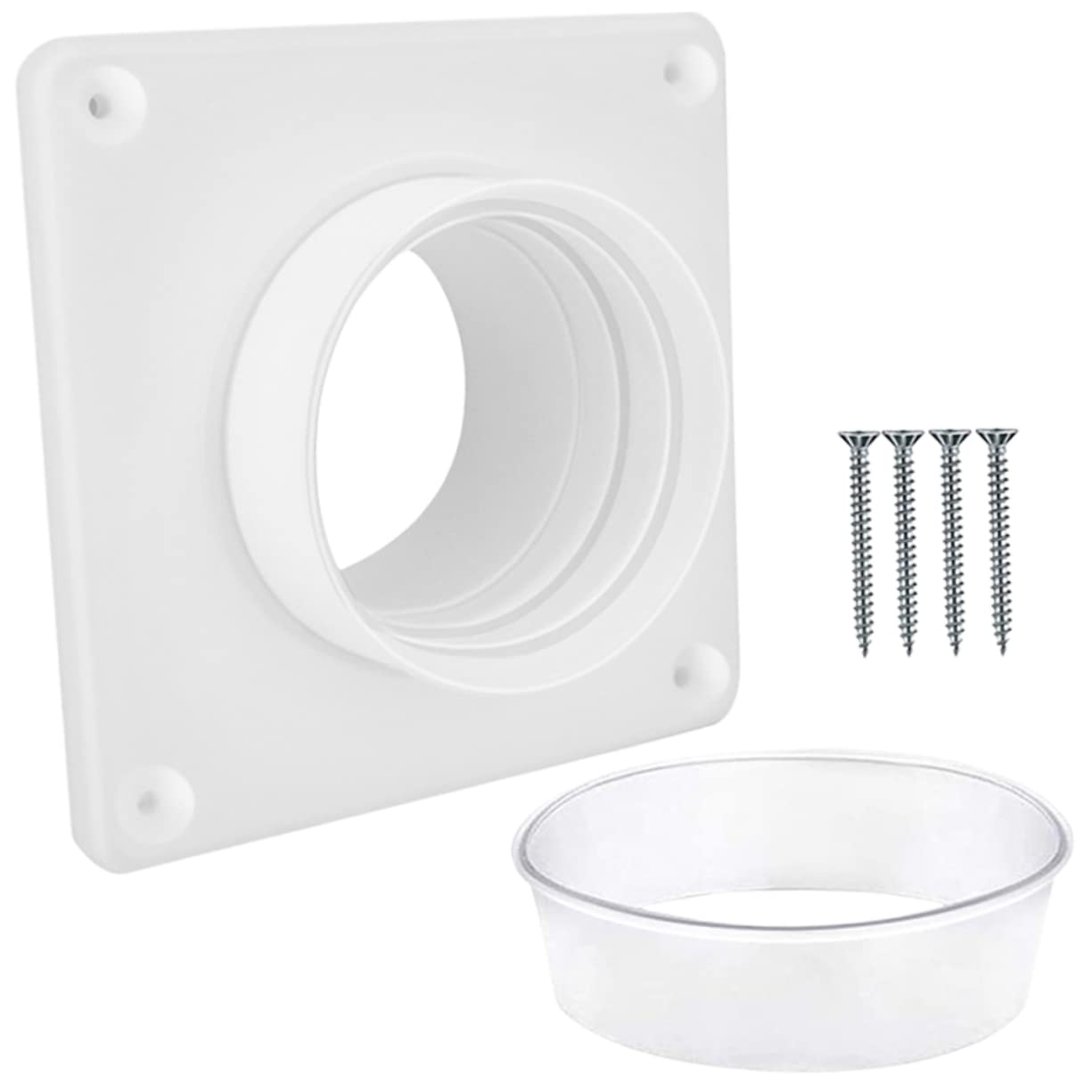 LIFKOME 1 Set Dryer Dock Connector Vent Wall Plate Adapter Drying Machine Vent Plate Dryer Vent Dryer Quick Connect Washer Hoses Practical Dryer Plate Bracket White Stainless Steel Major