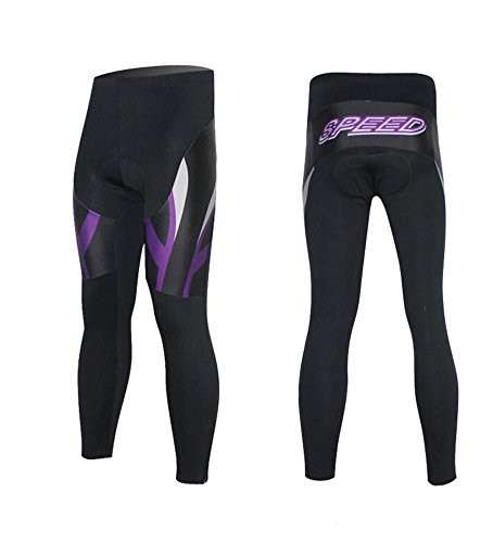 Xinzechen Conjunto de calça de ciclismo unissex manga comprida e 3D acolchoado Top Speed Roxo Tamanh