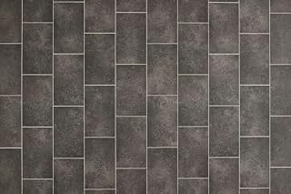 Misento PVC Bodenbelag - Stabparkett - PVC Boden Holzoptik - Vinylboden - hohe Trittschalldämmung - zuschneidbar und einfach zu verlegen 200 x 400 cm Anthrazit