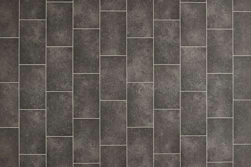Misento PVC Bodenbelag - Stabparkett - PVC Boden Holzoptik - Vinylboden - hohe Trittschalldämmung - zuschneidbar und einfach zu verlegen 200 x 400 cm Anthrazit