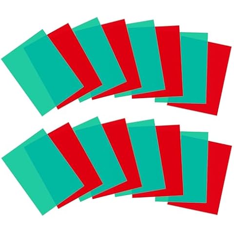 Lystaii 16pcs Christmas Gel Light Filter Color Correction Colored Overlays Transparent Color Lighting Gel Filter Plastic Sheets Correction 11.7 by 8.3 Inches for Film Video, Photo, Stage Cover
