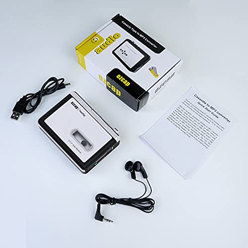 Ezcap Cassette to MP3 Converter, Digital Cassette Player Converts Tape to MP3 into USB Flash Drive, No PC Required No Bluetooth