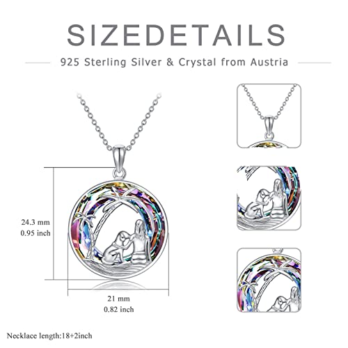 Popkimi Dog Necklace Dog Gifts For Girls Sterling Silver Dog Pendant Necklace Dog Lover Necklace With Crystal Necklace For Dog Moms Dog Memorial Gifts Fashion Jewelry Birthday Gifts For Women Mom Wife Girl Daughter #TOP4