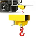 ALMULOO Forklift Lifting Hook Universal 2200LBS Capacity 360° Rotating Steel Powder Coated Galvanized Hook Forklift Lifting Hoist Fork Lifting Hook Device (Yellow & Red & Silvery