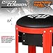 M-AUTO Rolling Workshop Mechanic Stool Creeper Seats with Tool Storage Drawers and Can Holders, 300LbS Garage Rolling Toolbox Stool with Wheels, Work Rolling Stools for Shop or Garage, Red