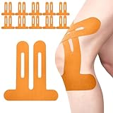 10 Stück Precut Kinesiotapes Knie,Vorgeschnittenes Kinesiologie Tape für Sport,Elastisches Physio Tape für Knieschmerzen,Wasserfestes & Kinesiotapes Vorgeschnitten (Orange)