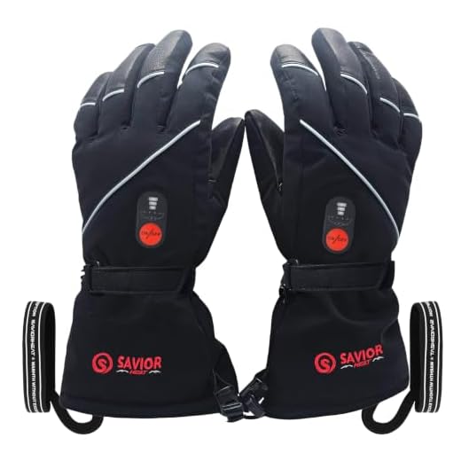 SAVIOR HEAT Heated Gloves for Men Women, Rechargeable Electric Heated Gloves, Heated Skiing Gloves and Snowboarding Gloves