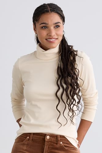 Image of Fair Indigo Women's Organic All-Cotton Luxe Turtleneck