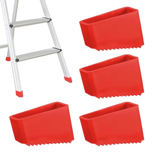Xiciki 4Pcs Couvre-Pieds D'échelle, 50x20 mm Patin Echelle en Caoutchouc Embout Escabeau Coussin de Protection, Pied Escabeau pour les Échelles Pliantes des...