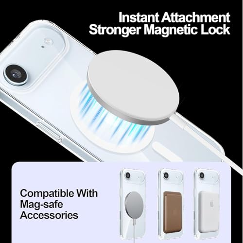 Image of QsmQam Compatible with iPhone 17 Air Back Case Cover | Ultra Hybrid | Compatible with MagSafe| Military-Grade Protection| Transparent Back Case - (Polycarbonate|Clear)