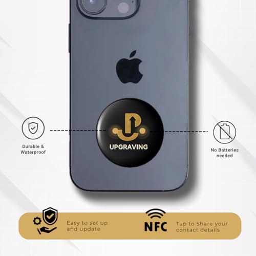 Upgraving Smart Digital Business Card for Networking - NFC Digital Business Sticker for The Back of The Phone - Digital Business Tag - Tap to Share - No App Required