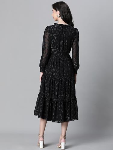 Image of oxolloxo Women's Polyester Empire Waist Knee-Length Dress