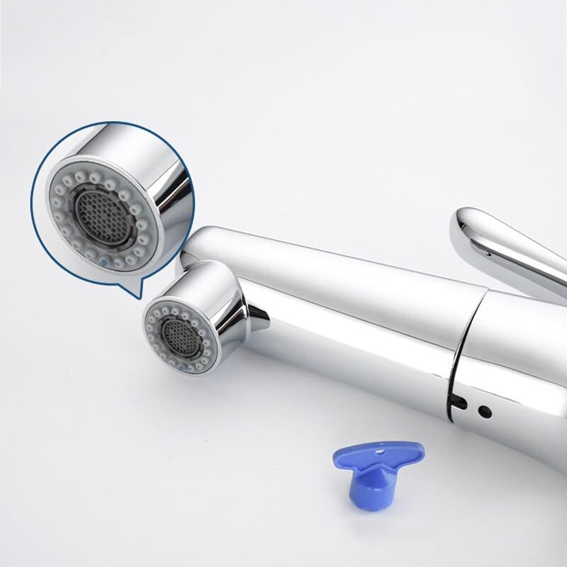 Robinet de salle de bain noir mitigeur de lavabo mécanique sur pont