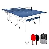 GoSports All Weather Outdoor Tournament Table Tennis Set - Includes Full Size Tournament Table with Net, 2 Paddles, and 3 Balls with Carrying Case