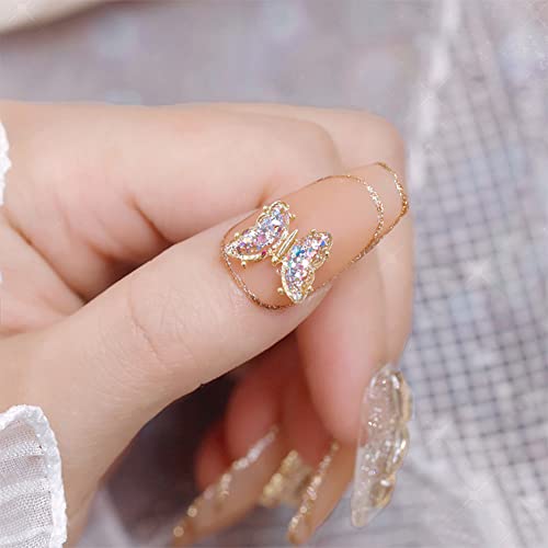 Ownsig 40Pcs 3D Butterfly Nail Gems, Rhinestones For Nails, Butterfly Glitter Nail Charms, Butterflies For Nail Art Design, Colorful Nail Diamonds, Nail Butterfly For Diy Nail Decor, Nail Art Crystal #TOP5
