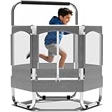 EL&IT·Wings Trampoline for Kids with Net-5.5FT, Indoor Outdoor Toddler Trampoline with Safety Enclosure, Toddler Baby Birthday Gifts for Kids, Age 1-8