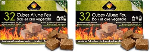 Cubes Allume Feu Naturels - 32 Pièces - À Base de Sciure de Bois ...