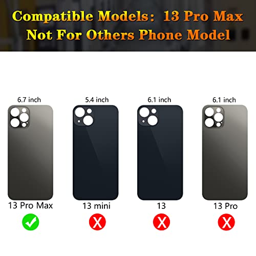 ReuWeu Rear Back Screen Glass Cover Replacement Compatible with iPhone 13 Pro Max 6.7"(Blue) by ReuWeu - Used condition - Image 3