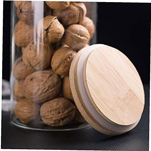 Electrozole Glass Jars with Bamboo Lid Set of 3, Food Storage Jars, Perfect for Storing Tea, Coffee and Other Kitchen Foodstuffs, Baking Supplies
