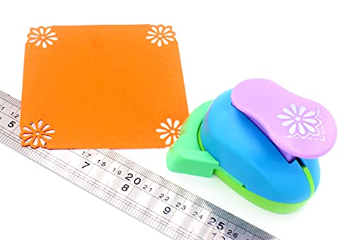Kucaa Hollow Right-Angle Embossing Punch Handmade Scrapbooking Craft Lever Corner Punch Embossing Puncher Fancy Corner Punch (Chrysanthemum) #TOP5
