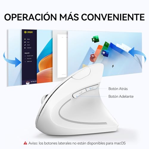 Mouse vertical para evitar dolor de muñeca con conexión bluetooth y 6 botones 6
