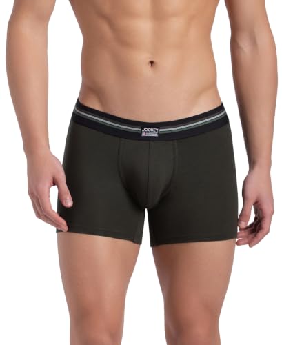 Image of Jockey UI21 Men's Super Combed Cotton Elastane Stretch Printed Trunk with Ultrasoft Waistband (Pack of 2 Colors & Prints May Vary)