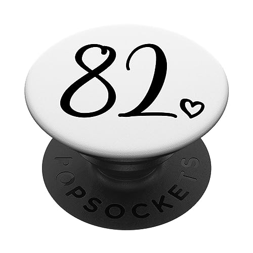 Número 82 Ochenta y Dos, Para Mujeres 82 Años 82 Cumpleaños PopSockets PopGrip Intercambiable