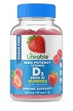 Lifeable Sugar Free Vitamin D 5000 IU - Great Tasting Natural Flavor Gummy Supplement - Gluten Free