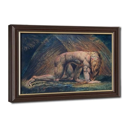Impression sur toile William Blake Nebuchadnezzar cadre suspendu 51x76 cm