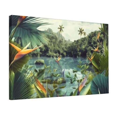 Paysage tropical sur toile pour salon moderne, affiche décoration chambre 30x45cm