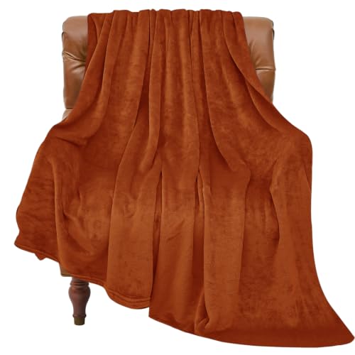 Image of BEDELITE Fleece Blanket Soft Plush Throw for Couch Terracotta 50 inchx60 inch