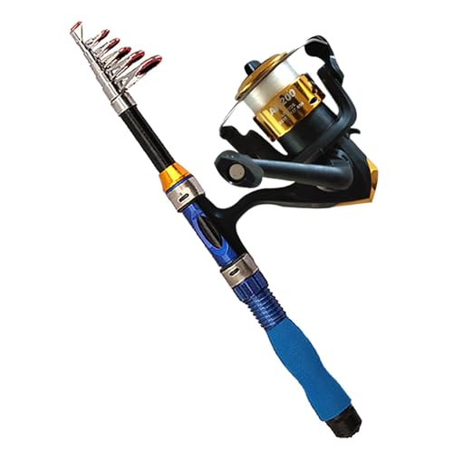 Canne à pêche et moulinet compact 1,8 m pour pêcher partout sans encombrement