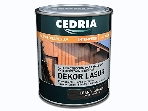 ÉBANO Lasur protector madera exterior al agua Cedria Dekor Lasur 750 ml