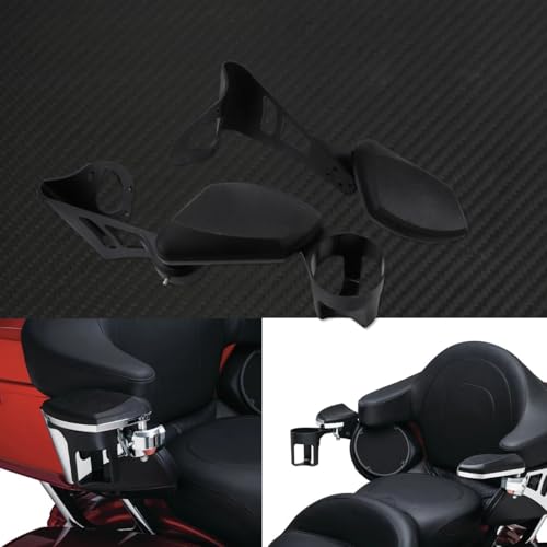 Reposabrazos trasero con portavasos para Harley Touring Electra Glide y Road Glide 2014-2022 2