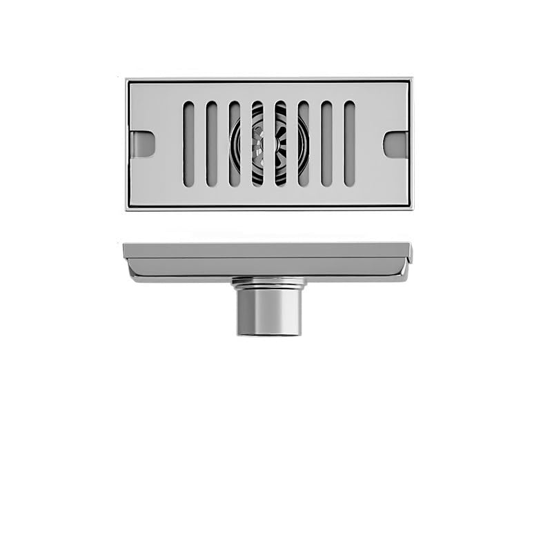 Rejilla Desague Ducha Desagüe de Piso Cepillado de Acero Inoxidable Desagüe de baño 20-60CM Filtro de desechos Cuadrado Colador de Ducha Desagües de Ducha Desague Ducha(Bright Middle,8.5x30cm)
