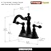 Derengge Two Handle Matte Black Bathroom Faucet 3 Hole with Pop up Drain Assembly, Classic 4 Inch Centerset Lavatory Faucet with 360° Swivel Spout,F-0048-MT