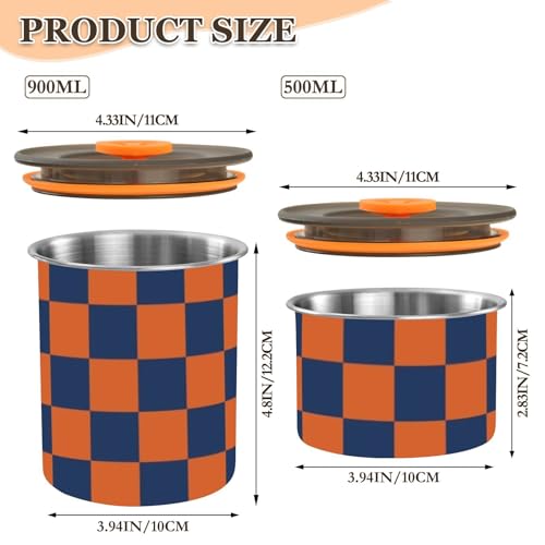 Contenedor para café diseño americano naranja y azul acero inoxidable miniatura 3