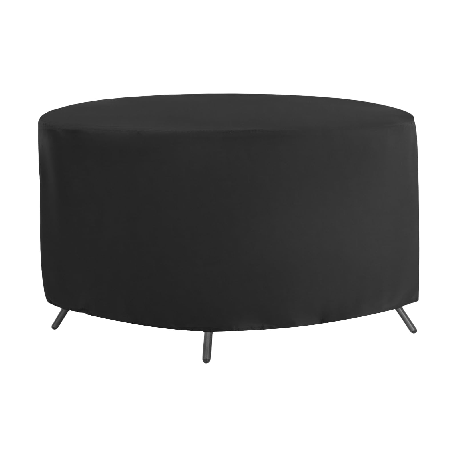 Luvyek Black Large Round Patio Table Cover For Outdoor Furniture, 94" Diameter Protector Against Sun Rain Snow Leaves & Scratches, 190T Polyester Taffeta With Storage Bag, Tear Resistant