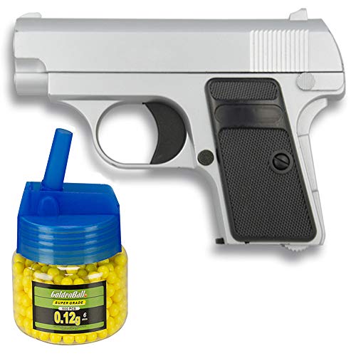 Tiendas LGP, Albainox 35501 Arma Airsoft, Pistola Aire Suave, Potencia 0,8 Julios + Biberón 500 Bolas 12 Gramos de 6 mm. de Regalo