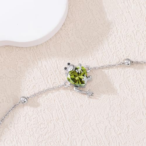 LONAGO Frog Bracelet with Synthetic Birthstone Frog Jewelry Bracelet Gifts for Women3