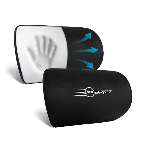 Image of Neodrift Curveneck - Orthopedic Neck Support Car Headrest Velvet Cushion (Set of 2, Black) - Pain-Relief for Neck, Head, and Shoulder - Suitable for Car Seat, Gaming Chair, Office Chair