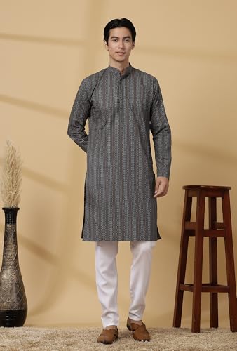 Image of Majestic Man Men's Cotton Regular Fit Casual Kurta