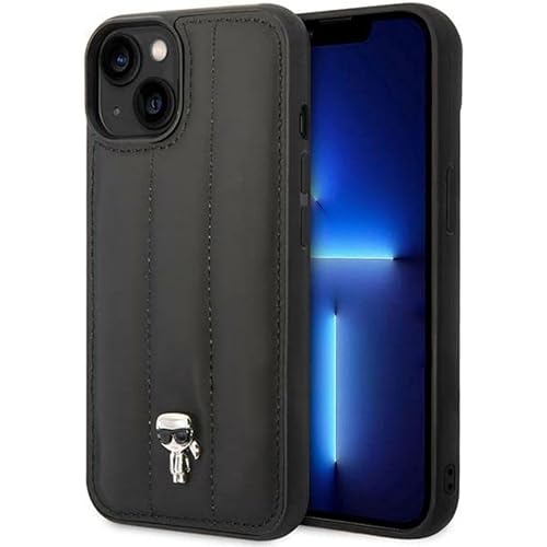 Karl Lagerfeld KLHCP14SPSQPK Coque Rigide pour iPhone 14 6,1" Noir/Noir bouffée