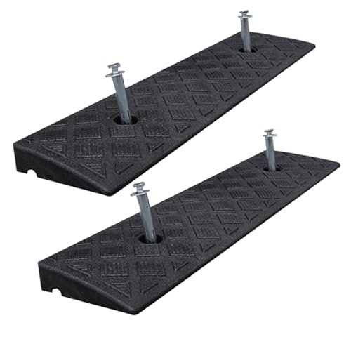 Step Mat Ramp Mat, rampa plástica para umbral, rampa de bordillo, superficie antideslizante, apta para sillas de ruedas, bicicletas, escalones (Negro, 50 x 22 x 6 cm) miniatura 1