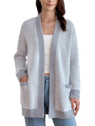 Image of Snuggle Sac Cardigan Sweaters for Women with Pocket Trendy Casual Long Sleeve Tops Open Front Fall Winter Coats