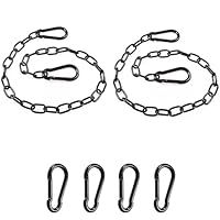 6 Stück Gliederkette Schwarz Set, 500mm Kette mit Karabiner zum Aufhängen Vogelkäfige Hängelampen Blumentöpfe Zauntore Käfigtore Gartentore Robust und Langlebig