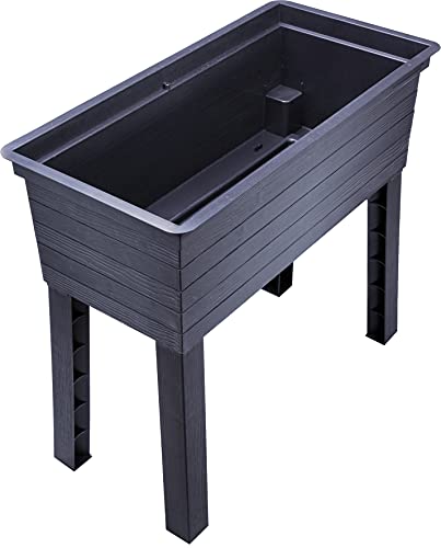 Garantia URBAN Balkon-Hochbeet anthrazit-braun - Blumentopf, Garten, Hochbeete für Garten, Pflanzkübel Groß Außen, Blumenkasten, Hochbeet Balkon, Blumenkasten Balkon, Blumenkübel