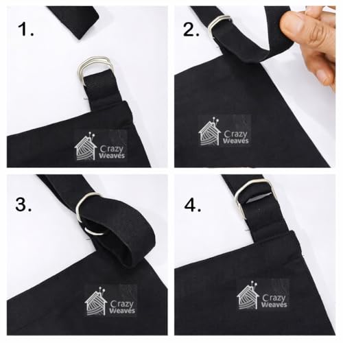 Image of 100% Cotton Cooking kitchen Apron for Women and Men chef apron With adjustable neckstrap and ties with center pocket with strong and durable cotton apron