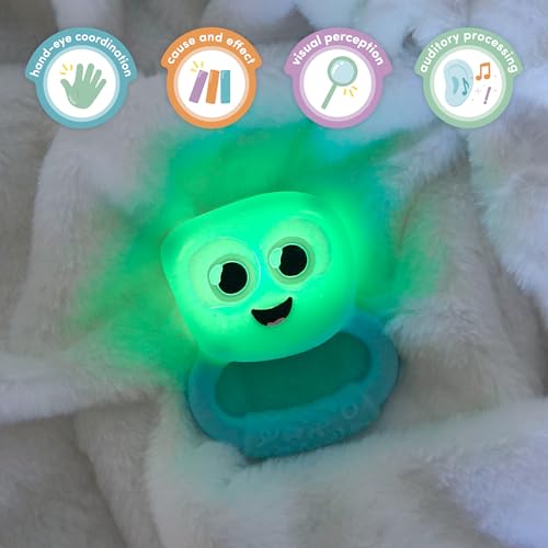 Glo Pals Light-Up Rattle – Sensory Baby Rattle Toy that Glows 7 Fun Colors – Soft Silicone Toy for Babies – Baby Rattle – Blair - Image 3
