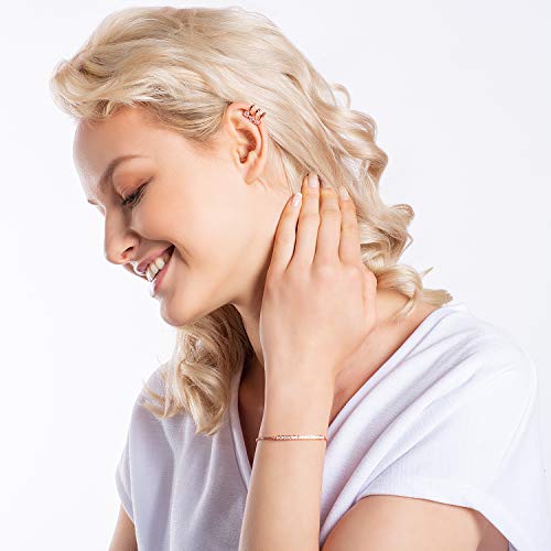 Namana Rose Gold Ear Cuffs for Women, Non-Pierced Ear Cuff Earrings with Cubic Zirconia Stones by namana - Image 2